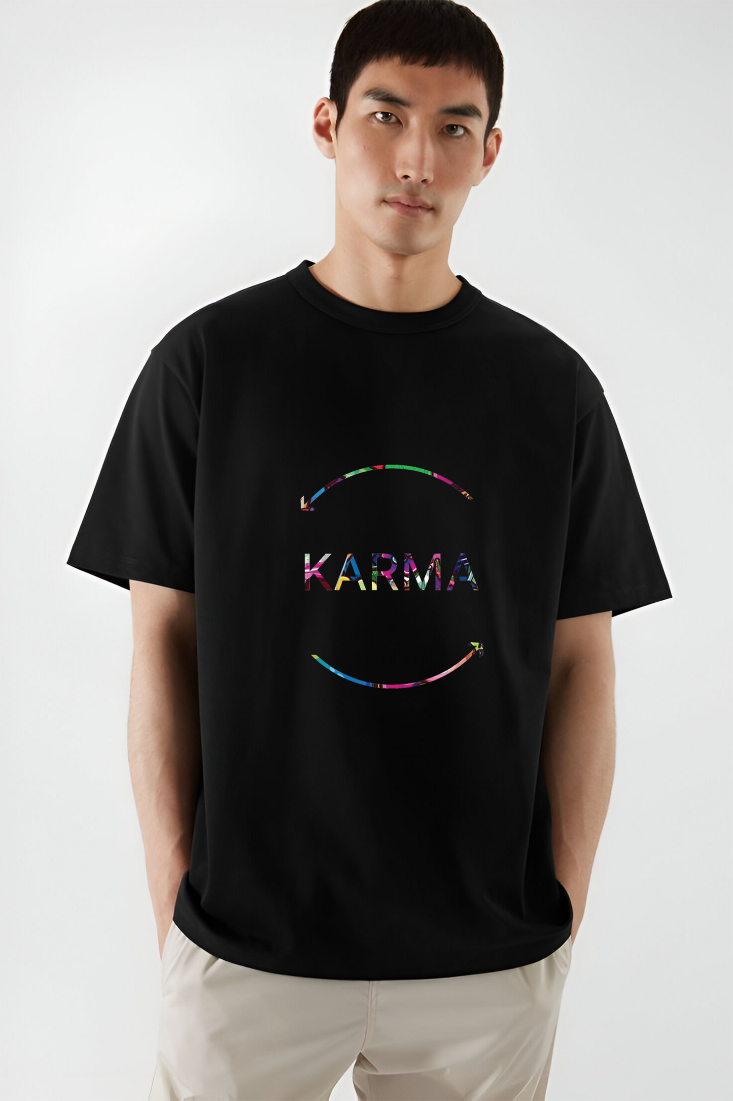 Karma Oversized T Shirt Printed