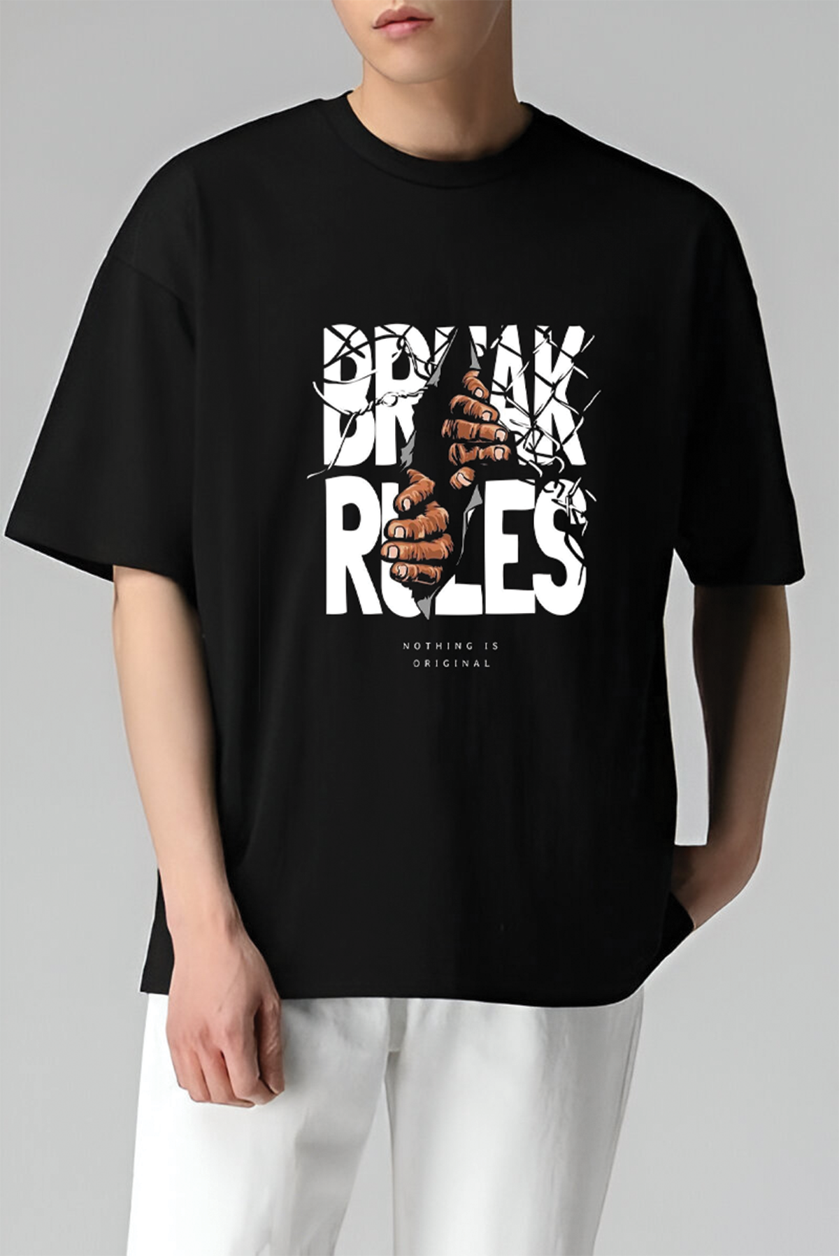 Break The Rules Oversized T Shirt Printed